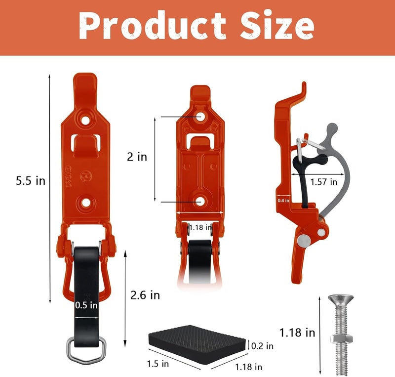Bazen 8PCS Shovel Mount for Roof Rack Overland Gear Rotopax Mount Shovel Holder for Truck Tool Holder,Rubber Clamp Grip Mounting Kit Fits Shovel Holder Wall Mount, and Pole Clamp - Image 4
